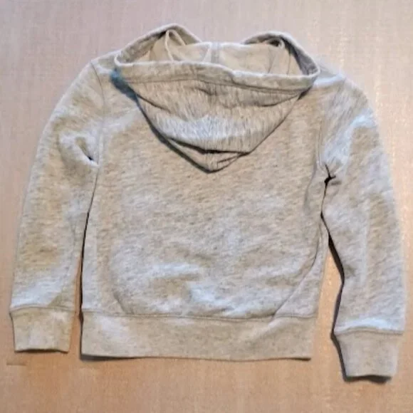 ABERCROMBIE NEW girls size 5/6 gray sweatshirt w/hoodie, light pink letters - Picture 5 of 8
